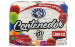 Contenedor Reyma Blanco Liso 9 X 9 con 50 Piezas